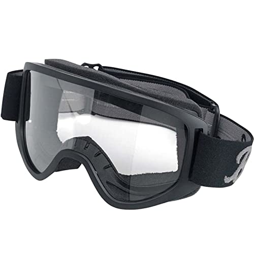 Occhiali Goggle Biltwell Moto 2.0 Script Black Neri Lente Trasparente Fascia Elastica Stile Cafè Racer Biker