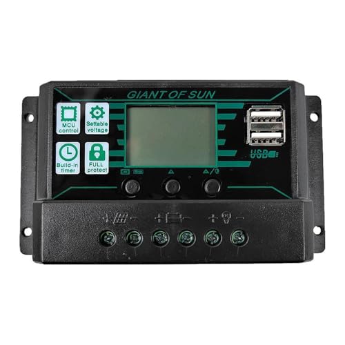 Regulador del panel solar | Regulador de carga solar PWM 2 en 1 - inteligente de la batería del panel 12V24V con el puerto del USB y la exhibición del LCD l