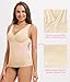 Nebility Shapewear Tummy Control Tank Tops for Women Compression Camisole Tanks V-Neck Cami Shirts Top (Beige, Large)