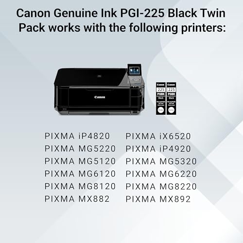 Canon PGI-225 Genuine Black Twin Pack, Compatible with iP4820, MG5220, MG5120, MG6120, MG8120, MX882, iX6520, iP4920, MG5320, MG6220, MG8220, and MX892 Printers - image 6