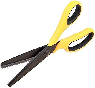 Hui Tong Titanium-Plated 9inch Pinking Shears, Fabric Scissor Suitable for Left and Right Hands,Sharp and Durable, Soft and Non-Slip