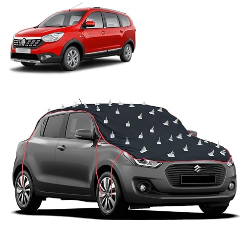 Image of Dog Protection Spike Car Cover for Renault Lodgy Bonnet to Roof Easy Installation with 4 Elastic Hook Strap | Anti-Scratch Soft Cotton Inner | Complete Protection from Street Dogs & Monkeys