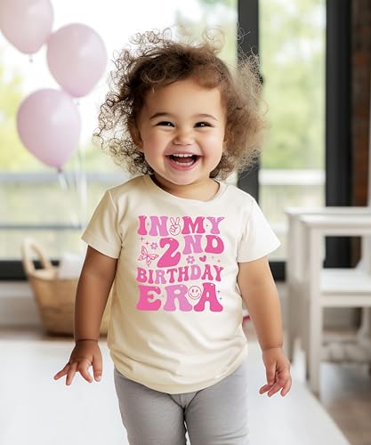 in My 2nd Birthday Era T-Shirt for Toddler Girly Trendy Two Year Old Girls Party T-Shirt2
