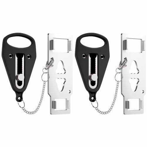 POCKETLOCK Portable Door Lock 2 Pack for Travel – Hotel Door Locks for Travelers Security – Door Safety Lock from Inside for Home & Apartment – Travel Locks for Hotel Rooms – (Black)