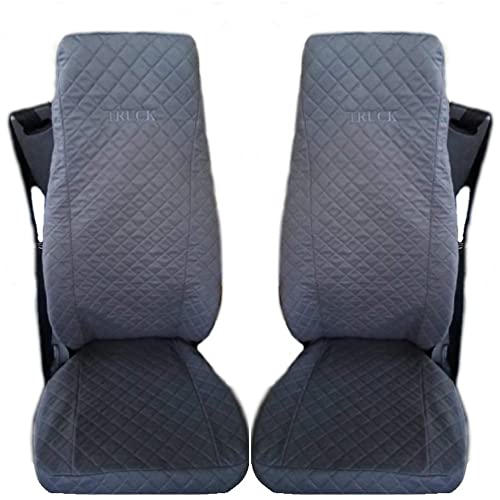 Housses de siège de camion Renault Premium microfibre grise x2