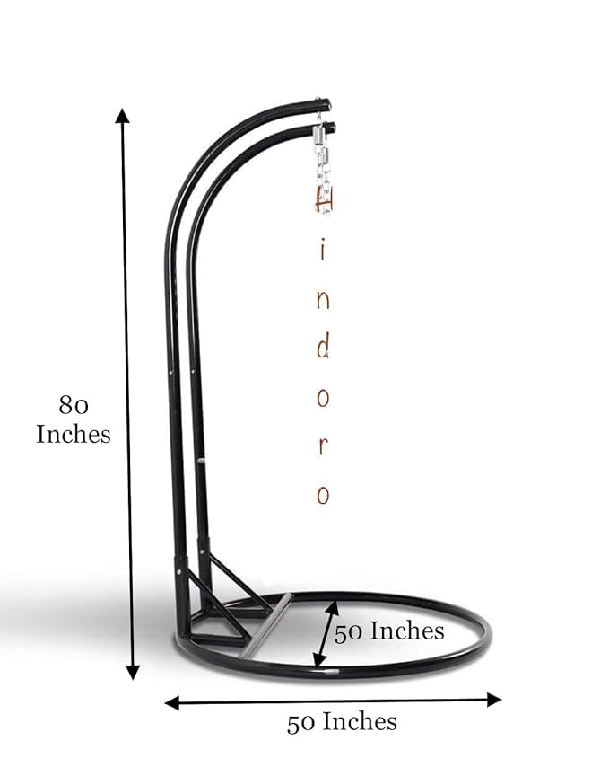 Image of Garden Iron Outdoor /Indoor Swing /Jhoola /hammocks Brown Stand, Standard, Black (Stand Only) (Brwon Double)