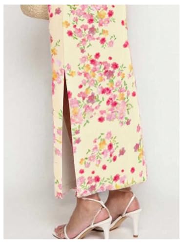 SOLY HUX Women's Summer Floral Tube Maxi Dress Strapless Sleeveless Split Bodycon Long Dresses Sundress3