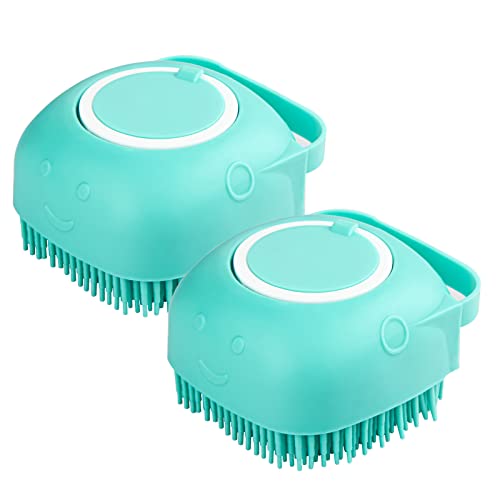 FUYIHGL Shampoo Bürste Bubble Brush für Baden Hundeseife mit Seifenspender Dusche Bürste Silikon mit Loop Handle für Haustiere Hunde Katzen Doggie