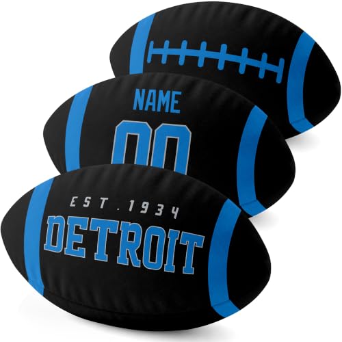 Image of ANTKING Detroit Throw Pillow 2 Packs Custom Name Number Gifts | Personalized Gift for Youth for Birthday Christmas