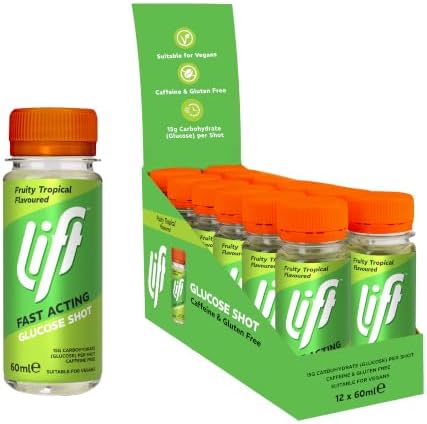 Lift Fast Acting Glucose Shots, Tropical Fruit, 60 ml, 12-Pack