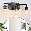 MAXvolador Bathroom Light Fixtures, 3-Light Black Vanity Light, Vintage Wall Sconce Lighting, Modern Wall Light Vanity Lights, Porch Wall Lamp for Mirror Kitchen, E26 Base, Globe Not Included