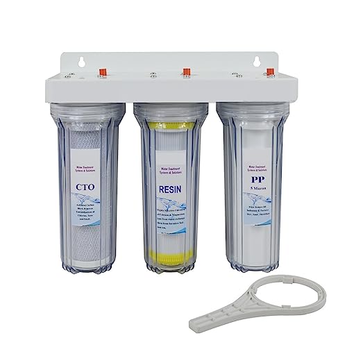 ZKLGS Impianto ad osmosi inversa, di filtraggio dell'Acqua Potabile a 3 stadi ， Porta da 3/4 con sedimenti, Blocco di Carbone, Filtro in Resina for Rendere la durezza dell'Acqua in Acqua Dolce