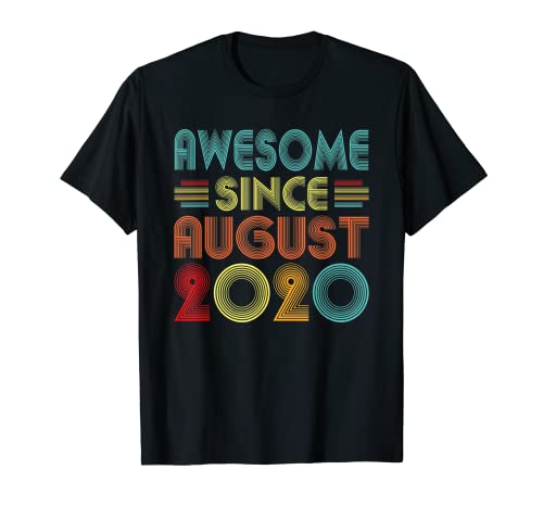 Awesome Since August 2020 Vintage 2 Years Old 2nd Birthday Camiseta