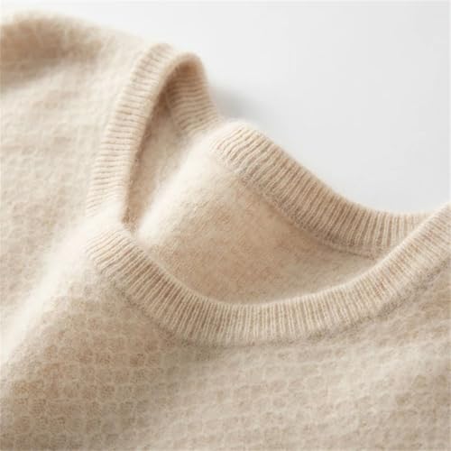 Men's O-Neck Solid Cashmere Sweater Pullovers Loose Dressy Wear Tops Warm Knit Jumper4
