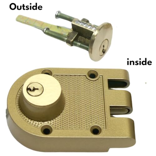 NU-Set Lock | Jimmy Proof Style Deadbolt Lock | Inter Locking Double Cylinder Deadbolt Lock | Home Improvement & Door Hardware (Bronze)