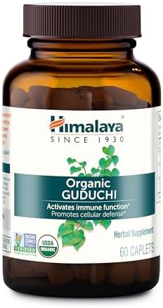 Himalaya Organic Guduchi 60 Caplets for Immune & Sinus Support 700mg, 1 Month Supply
