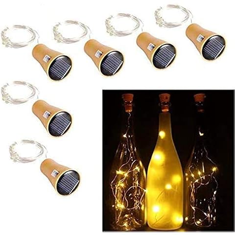 6 Pieces of 15 LED Cork Wine Bottle Fairy Light, 8 Hours of Sustainable Work String Light Strip Cover