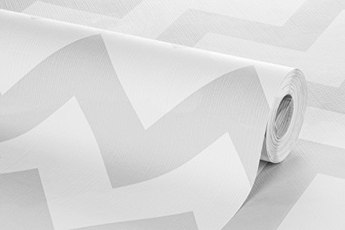 Papel de Parede, Chevron, Cinza, 1000x52 cm, Bobinex Uau