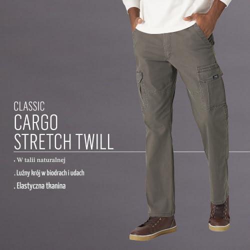 Wrangler męskie spodnie jeansowe, bojówki, luźny krój, proste nogawki, Ciemny oliwkowy, 32W / 30L