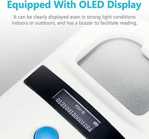 Leitor de microchip animal chip para cães com tela OLED suporta FDX-B (ISO11784/11785) e microchips