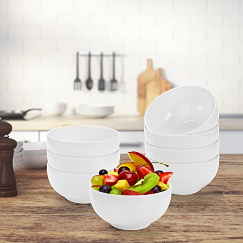 Zenfun 8 Pack 25 Oz Melamine Bowls Set, White Soup Bowls Melamine Salad Bowls, Unbreakable Bowls For Pasta, Cereal, Soup, Bpa Free, Dishwasher Safe, 6 Inch #TOP5