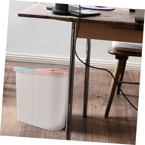 Caneca de basura blanca rectangular para cocina y baño miniatura 6