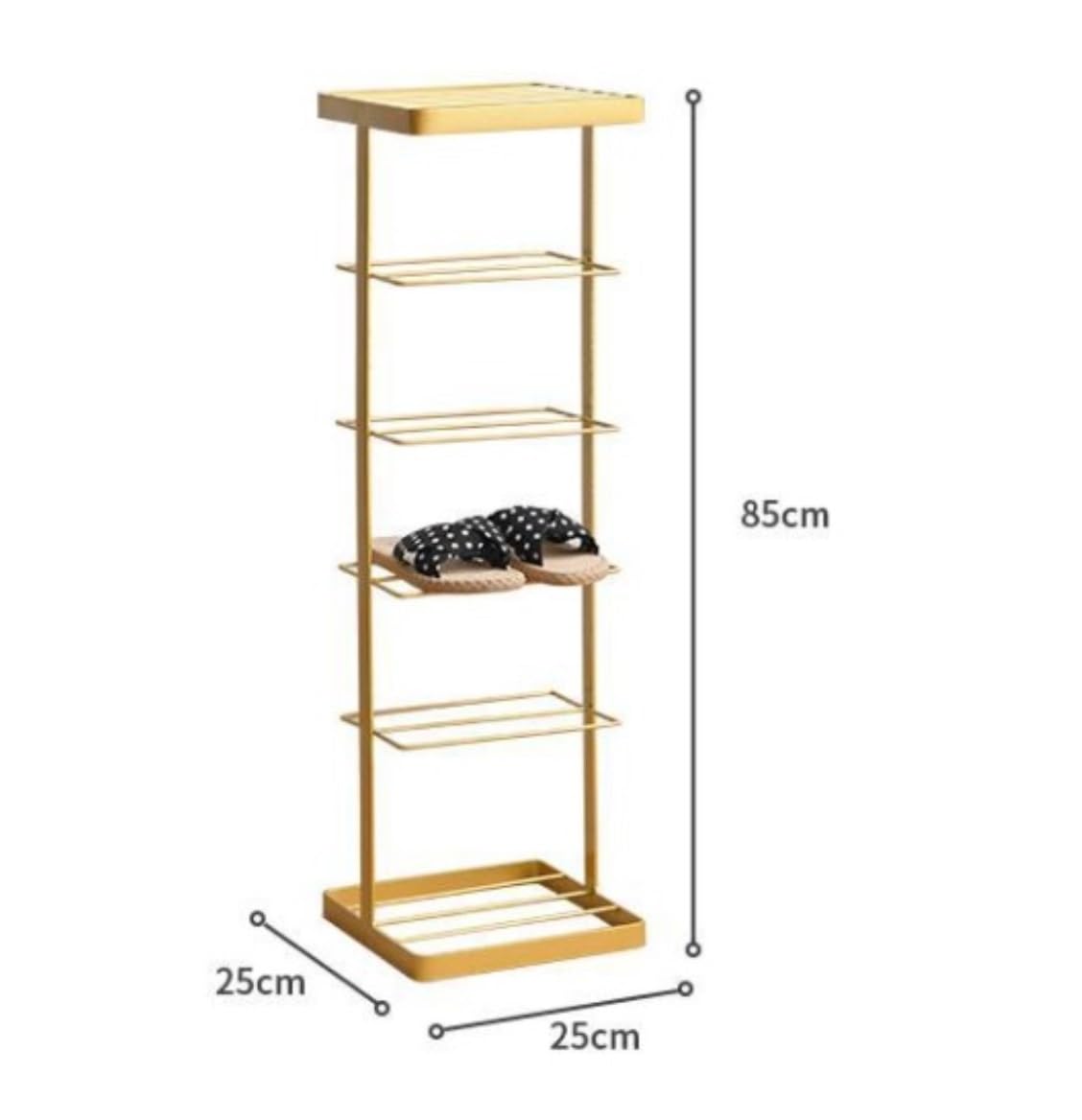 6-poziomowy metalowy stojak na buty antypoślizgowy wolnostojący do sypialni i salonu oszczędzający miejsce przechowywanie obuwia biały (25 x 25 x 85 cm)