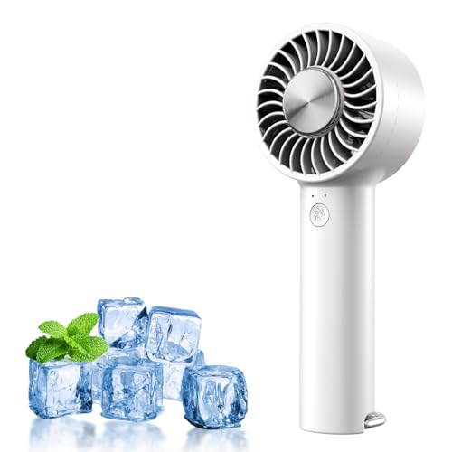 BEYYON Tragbarer Handventilator mit kühlung,5 Windstärken,3-in-1 Hand, Karabiner& Tischventilator, Ultraleicht, Mini Ventilator mit Turbo-Lüfter für Reisen, Strand, Arbeit & Outdoor