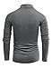 Beauhuty Regular Fit Lightweight Long Sleeve Knitted Pullover Turtleneck T-Shirt (Dark Grey,XXL)