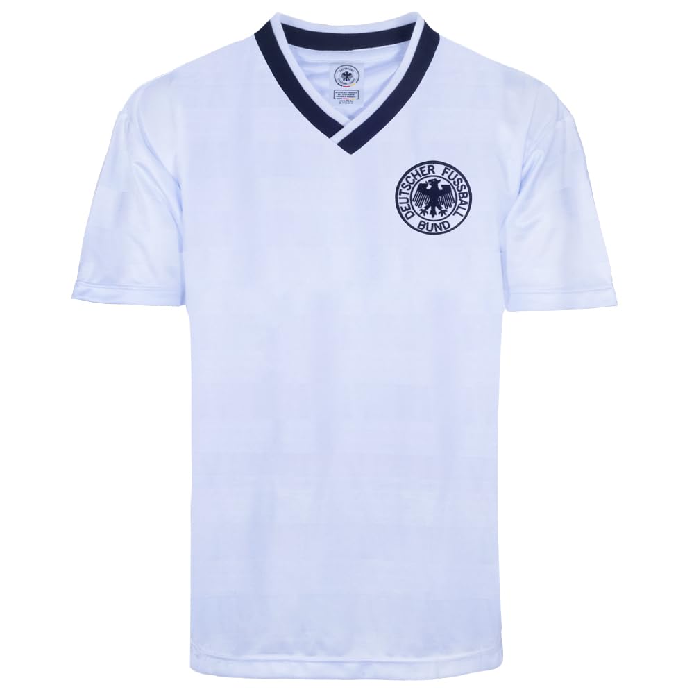Score Draw Men's White West Germany 1984 Retro Shirt Medium Polyester