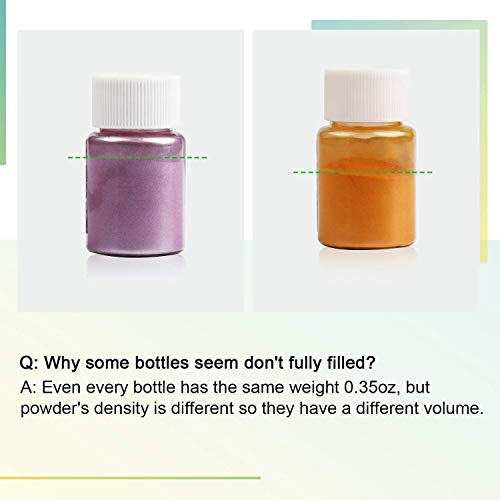 Hemoer Mica Powder Epoxy Resin Pigment, 20 Colors Pearlescent Soap Making Dye For Resin, Bath Bomb, Soap Colorant, Cosmetic Eyeshadow, Nail, Lip Gloss Dye, Slime, Painting Pigment (0.35Oz Each Color) #TOP6