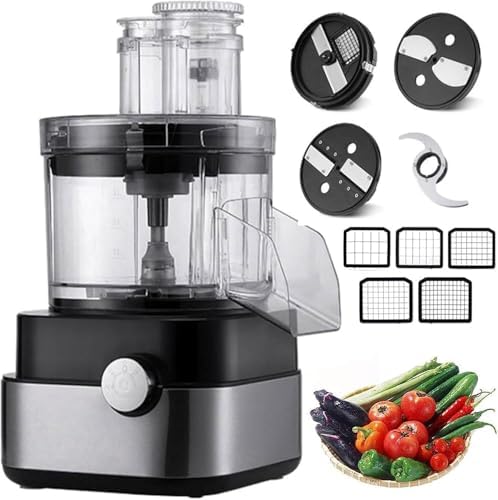 Electric Food Processor, 600W Multi-Function Dicer Slicer Shredder, Vegetable Cutter Meat Grinder Blender