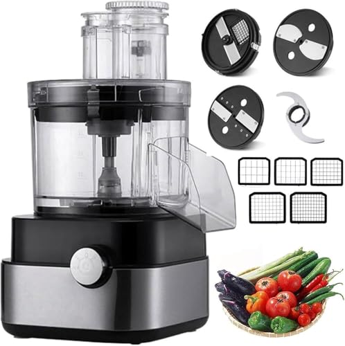 5 in 1 Commercial Vegetable Cutters, Commercial Food Processor, 600W Electric Vegetable and Fruit Dicer, Slicer, Shredder, Ring Cutters