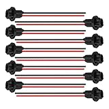 UHANBUT T10 W5W 194 Bulb Socket with Wire Pigtail, Universal LED Bulbs Pre-Wired Harness Sockets Adapter, Female Car Tail Light Connector Socket Accessories for Side Marker/Turn Signal Light (10PCS)