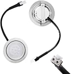 2pcs EL Male Plug Range Hood Light Bulbs Recessed, 6.8cm/2.68in Diameter DC 12V 6500K Stainless Steel Range Hood LED Light Replacement Lights Accessories for Stove Kitchen