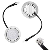 Gosknor 2stk EL Stecker Dunstabzugshaube Glühbirnen Einbau, 6,8cm Durchmesser DC 12V 6500K Edelstahl Dunstabzugshaube LED Licht Ersatz Leuchten Zubehör für Herd Küche