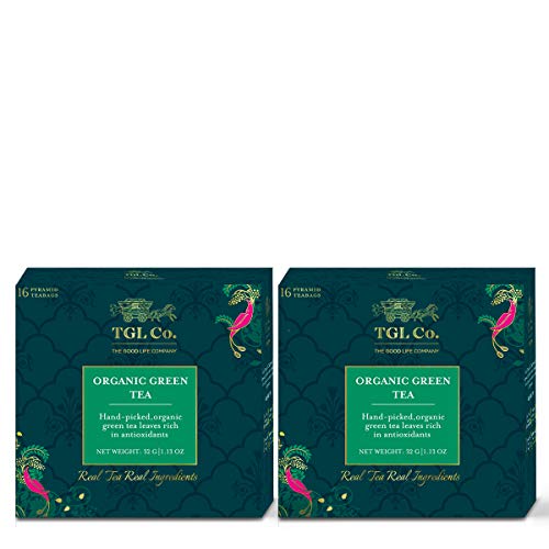 Image of TGL Co. Organic Green Tea Bags (16 Bags, Pack of 2) | Refreshing Aroma | Rich in Antioxidants | Supports Digestion & Blood Circulation | Immunity Booster
