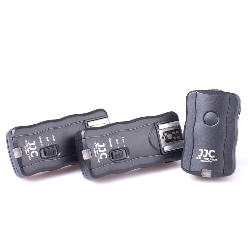 JJC JF-U2 30m Funk-Fernauslöser (Funkauslöser, Blitzauslöser) für Kamera und Blitz - inkl. 2 Empfänger - Kamerakabel separat erhältlich