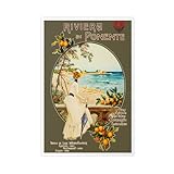 QIENAZIO Póster de viaje vintage de Riviera Occidental, Italia, lienzo, decoración de pared, pósteres para el hogar, bar, restaurante, garaje, cafetería, logotipo, regalos, 12 x 18 pulgadas (30 x 45