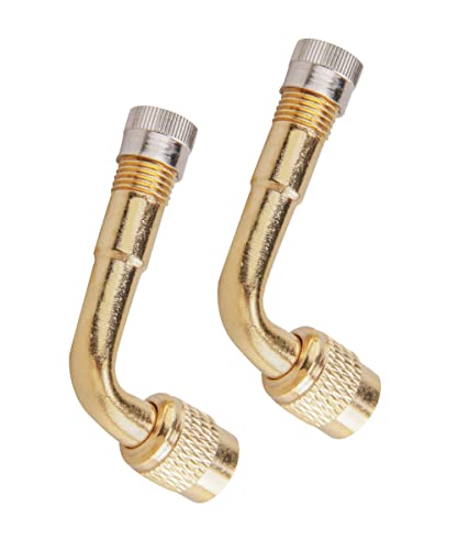 Flaconi 2PCS Extensiones de Válvulas para Inflado Neumático Motos,Unidades de extensión de válvula de 90 Grados,Alargador Valvula Neumatico,ExtensióN de VáLvula de NeumáTicos para Coche,Moto,Bicicleta