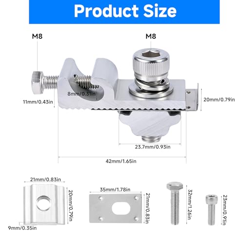Vexnaro 6 Stück Solarpanel Erdungsklemme Set, Aluminium Solarmodul Klemmen, PV Modul Befestigung, Erdungsclip für Solarmodule, Photovoltaik Unterstützung, Solar Panel Zubehör
