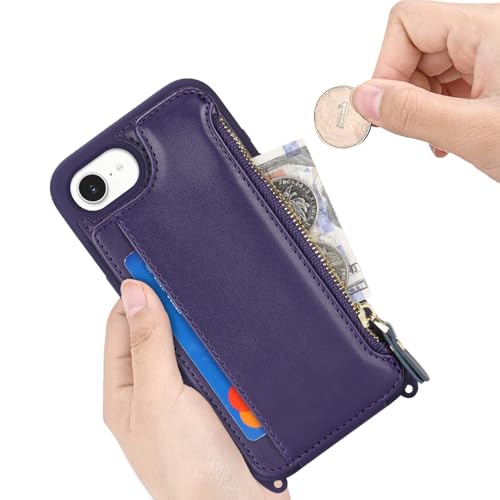 Portefeuille iPhone 16 Cavor avec poche fermeture éclair et sangle de transport - 5