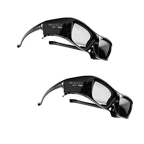 Hi-Shock Occhiali 3D DLP-Link (Pacco Da 4) – Black Diamond, Ricaricabili, Per Proiettori Acer, BenQ, Optoma