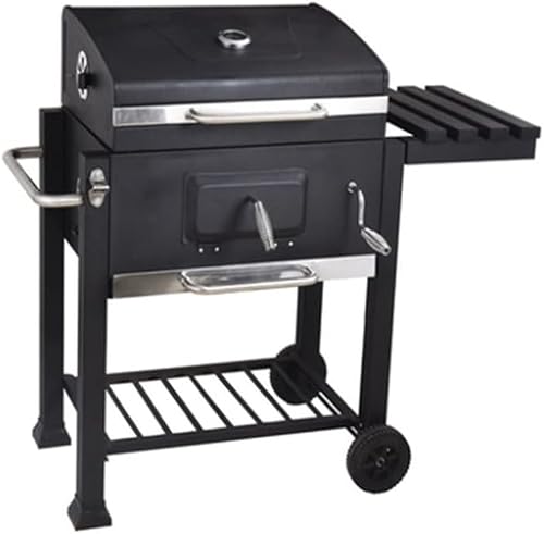 5-8 Person Camping Trolley BBQ Grill with Collapsible Shelf-110x 65x 133cm