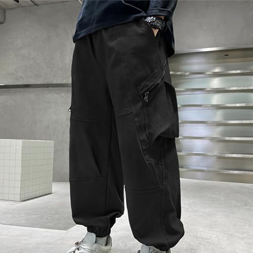 Boys Cargo Pants Casual High Waisted Drawstring Loose Fit Pockets Kid Cargo Sweatpants Baby Clothes2