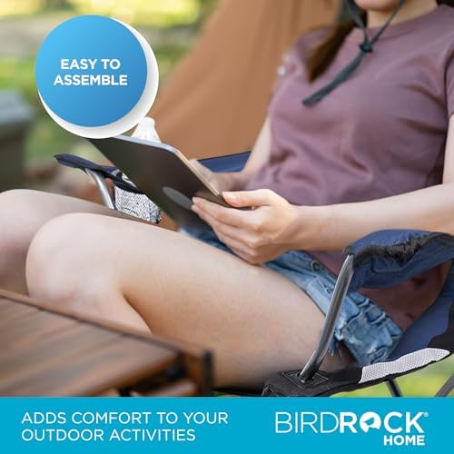 Miniatura 5 de Internet's Best Paquete de 2 sillas plegables acolchadas para acampar  al aire libre  azul marino  deportes  portavasos  cómodo  bolsa de transporte