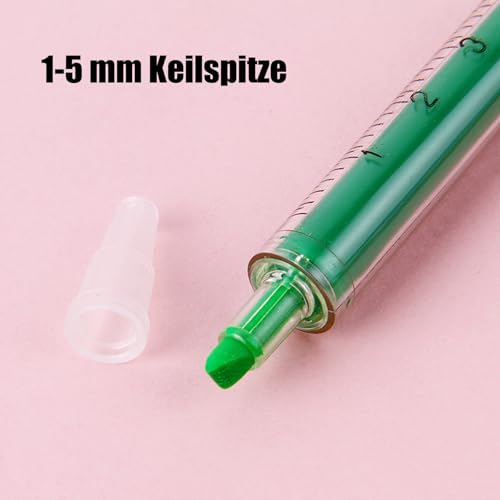 Hyleara Textmarker Set, 6 Farben Highlighter Pens mit Keilspitze, Spritzen-Textmarker, Krankenschwester Geschenke, Leuchtstifte, Marker Stifte zum präzisen Unterstreichen und Markieren