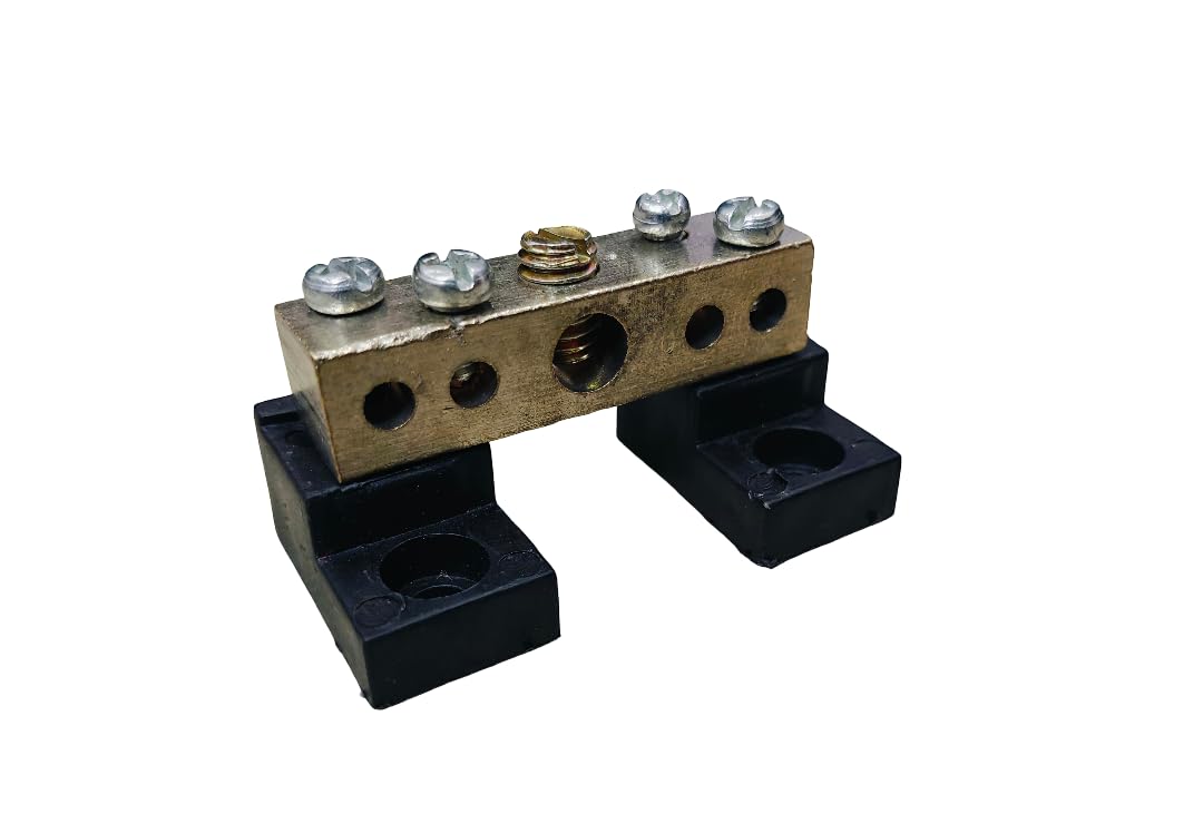 5 Ways Brass Neutral Link 5 Screw Terminal Grounding Bar Block For Cable Looping And Earthing 100 AMP-image-22
