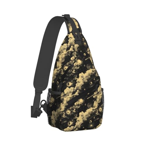 Sac à bandoulière doré cosmique pour homme femme : fini les poches pleines en voyage
