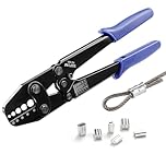 YMYP Wire Rope Crimping Tool, Ferrule Swaging Tool for Aluminum Sleeves, Loop Sleeves, Wire Rope Crimper for 1/16"-3/16"(1.58mm-5.0mm) Cables, Heavy-Duty Swaging Tool for Railing, Fishing